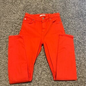 7 For All Mankind Bright Orange Jeans Size 26